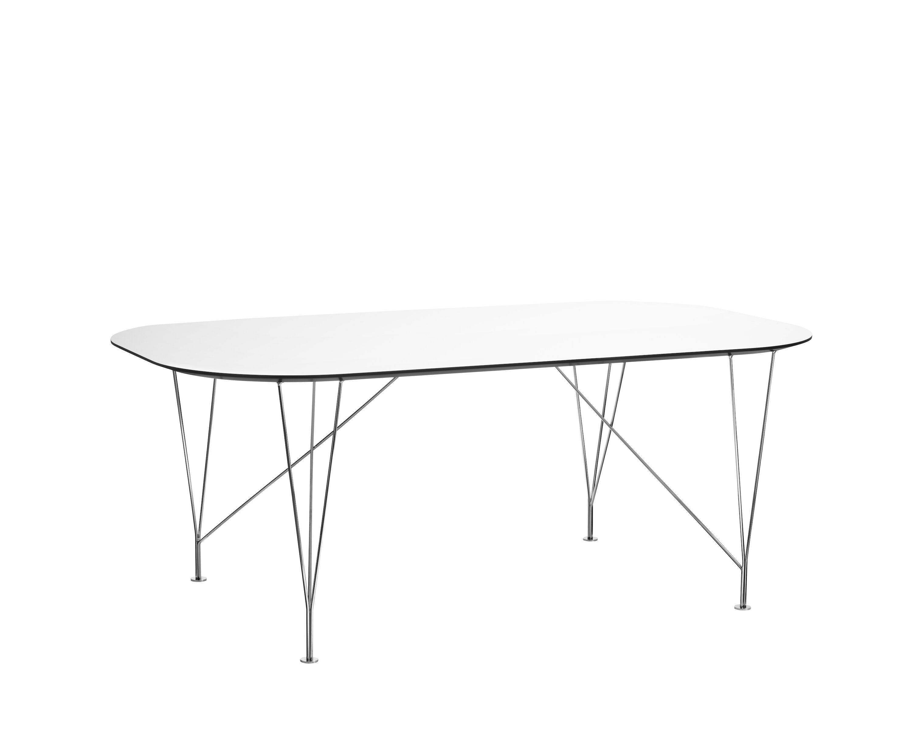 Inter dining chrome white